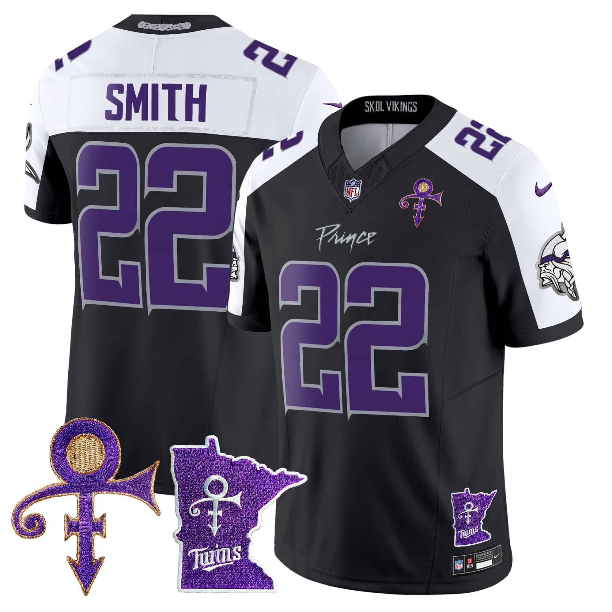 Men Minnesota Vikings #22 Smith Black 2024 Nike Prince Vapor Limited NFL Jersey->indianapolis colts->NFL Jersey